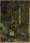 Laura Theresa Alma-Tadema With a Babe in the Woods oil